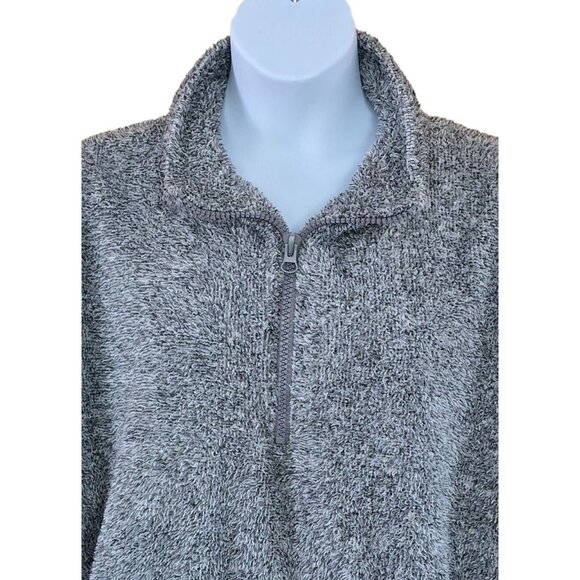 Zenana Outfitters 3X Fuzzy Gray Pullover Half-Zip cottagecore boho soft fuzzy - Picture 3 of 6